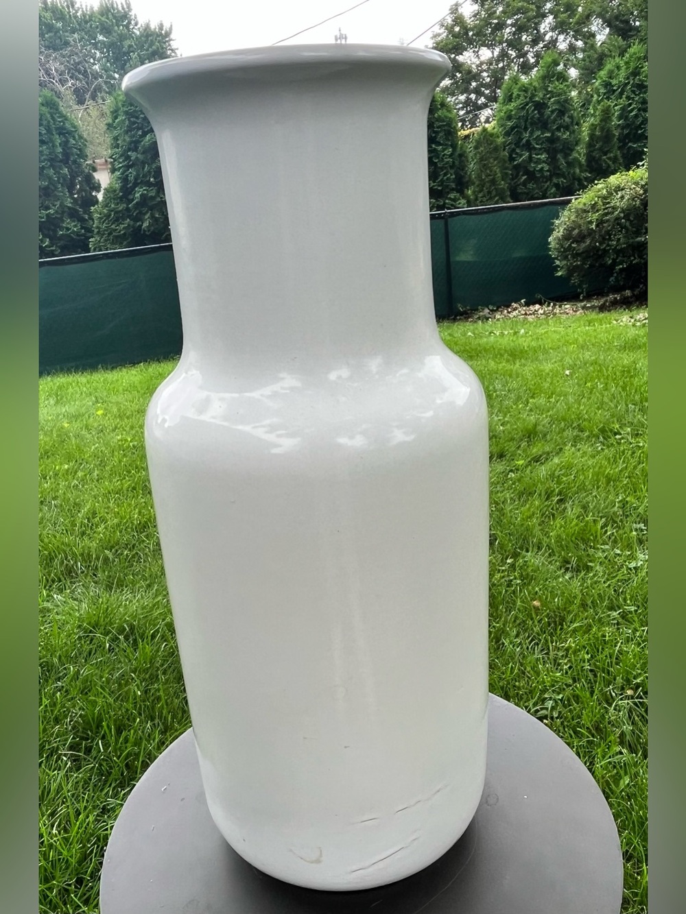 MCM W. Germany White Mottled 18" Art Pottery Floor Vase 203-41